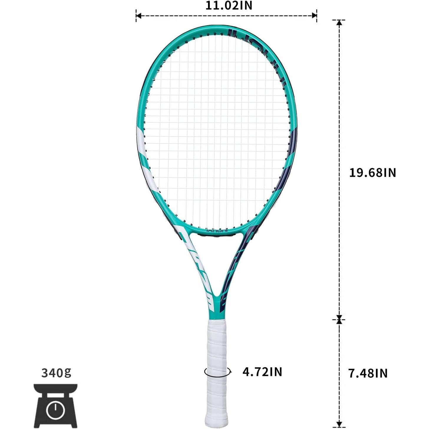 IANONI - Set de 2 raquetas de tenis de 27 pulgadas para adultos