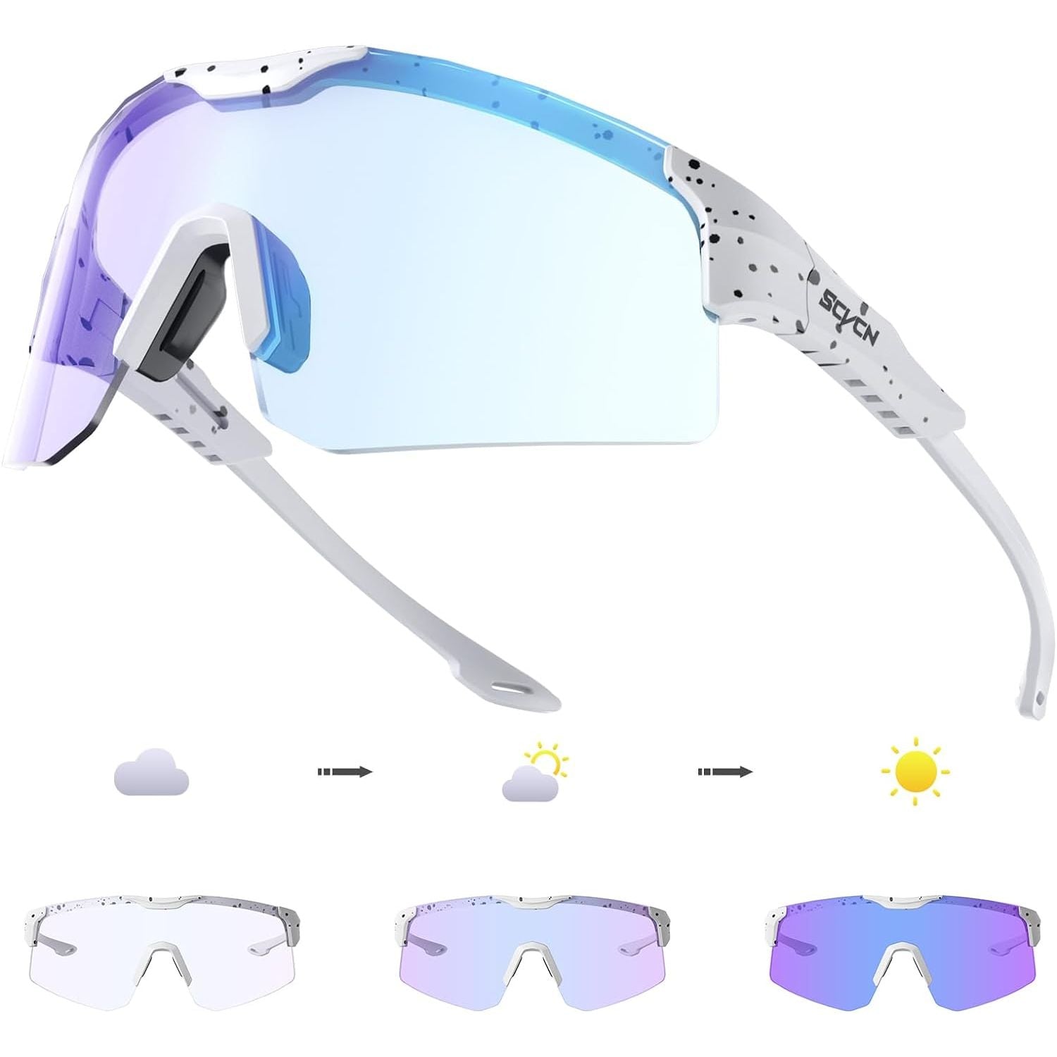 Gafas de ciclismo fotocromáticas con TR90 gafas de sol deportivas para  mujeres y hombres, para correr, transparente, accesorios de bicicleta MTB