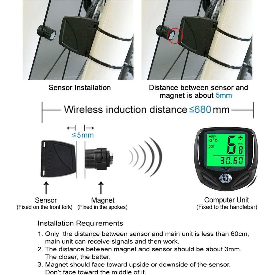 SY YS - Velocímetro y odómetro para bicicleta, inalámbrico, impermeable
