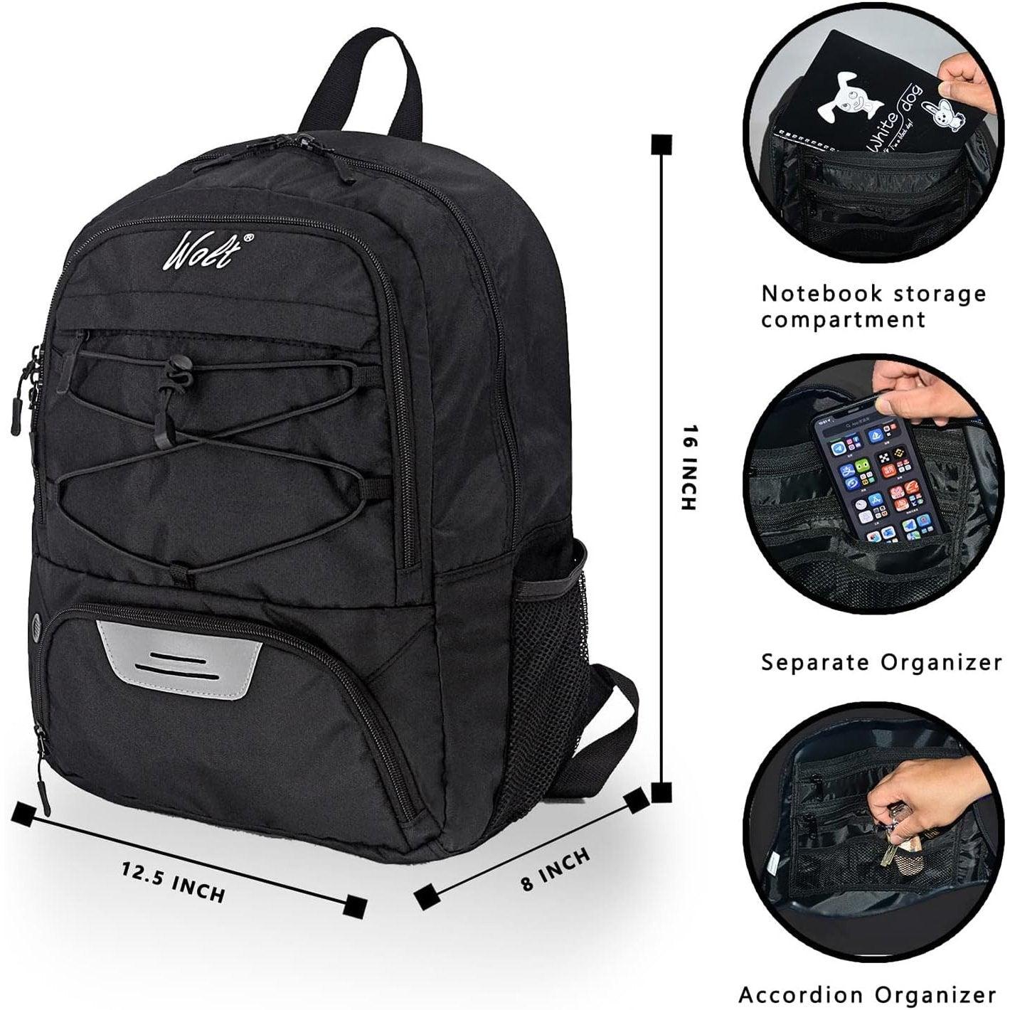 WOLT - Mochila deportiva espaciosa multiusos