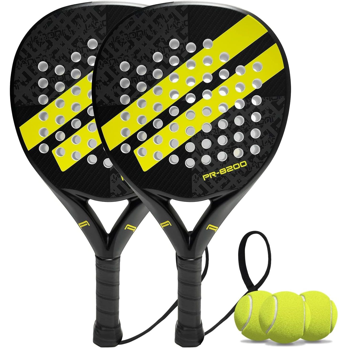  Raqueta de tenis de plataforma Pro Carbon Fiber Power Palas  ligeras Raqueta de pádel (negro-verde) : Deportes y Actividades al Aire  Libre