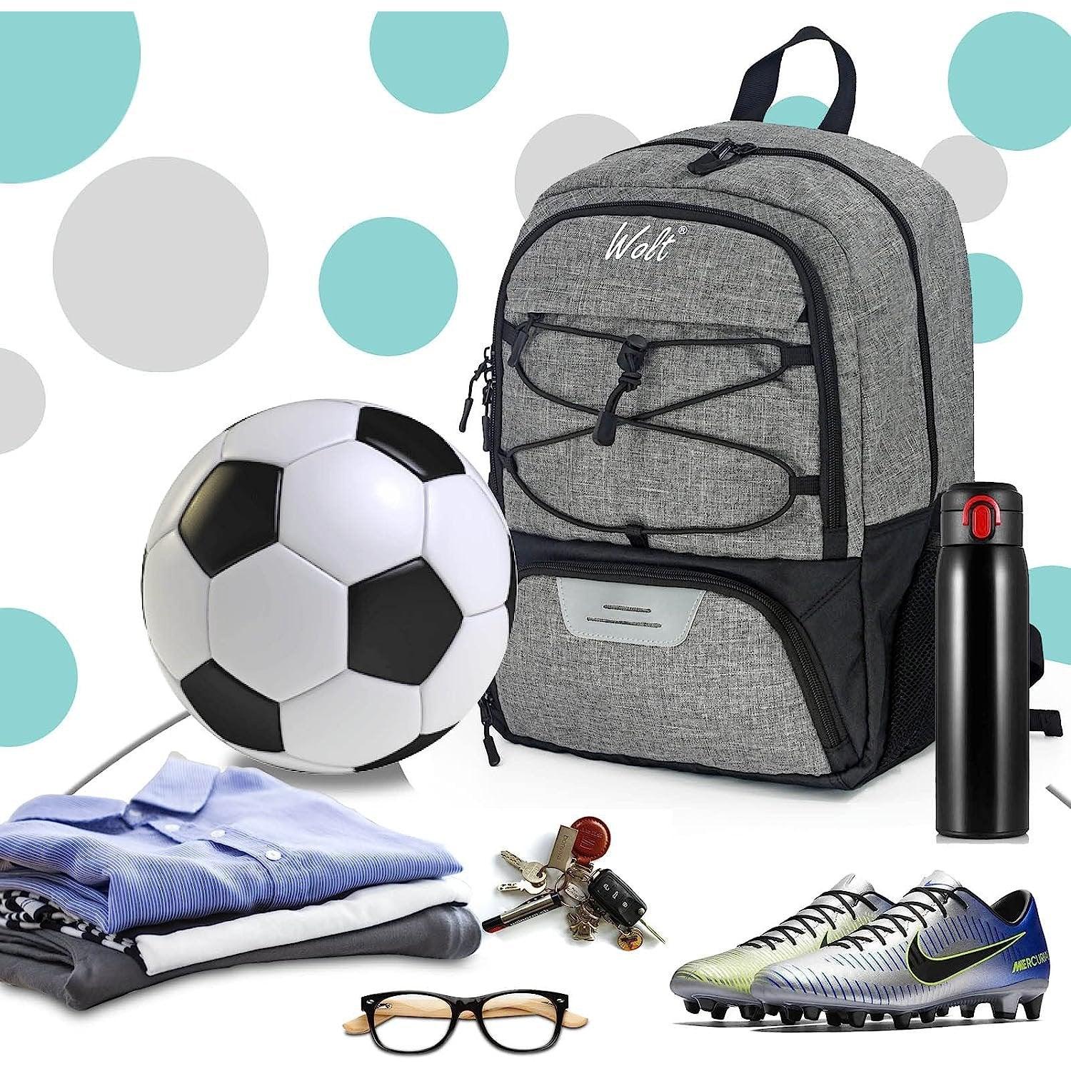 Mochila Fútbol Juvenil - Bolsa para niños con compartimento para balón y  tacos